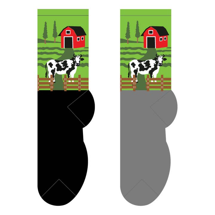 Chaussettes Cow Pasture pour la vente par FOOZYS Fun Socks
