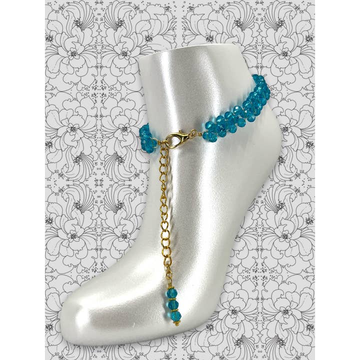 ❁ FLORAL SEA ❁ Bracelet de cheville entrecroisé signature en marguerites gerbera pétillantes pour la vente par FLORAL SEA