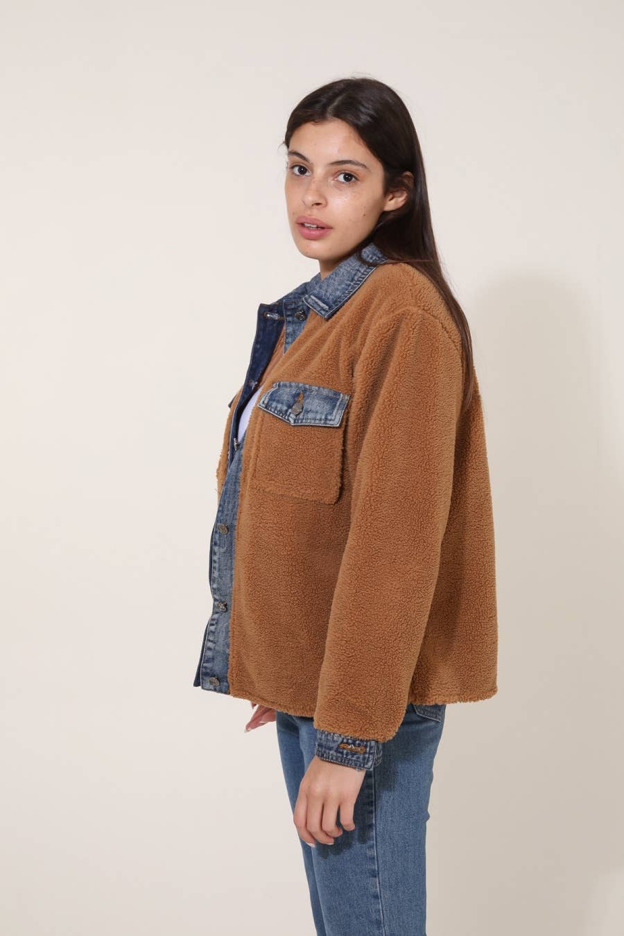 Attrait Paris – wholesale Päls/fuskpäls - Dam – Jeanrock med kort päls i bi-material2