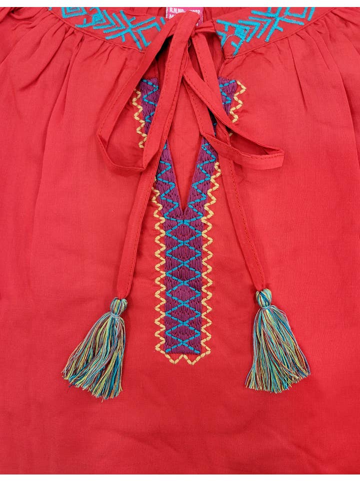 Raj Trading & Imports (USA) Inc. - Wholesale Blouse - Women's - Adriana Floral Needlepoint Embroidered Top3