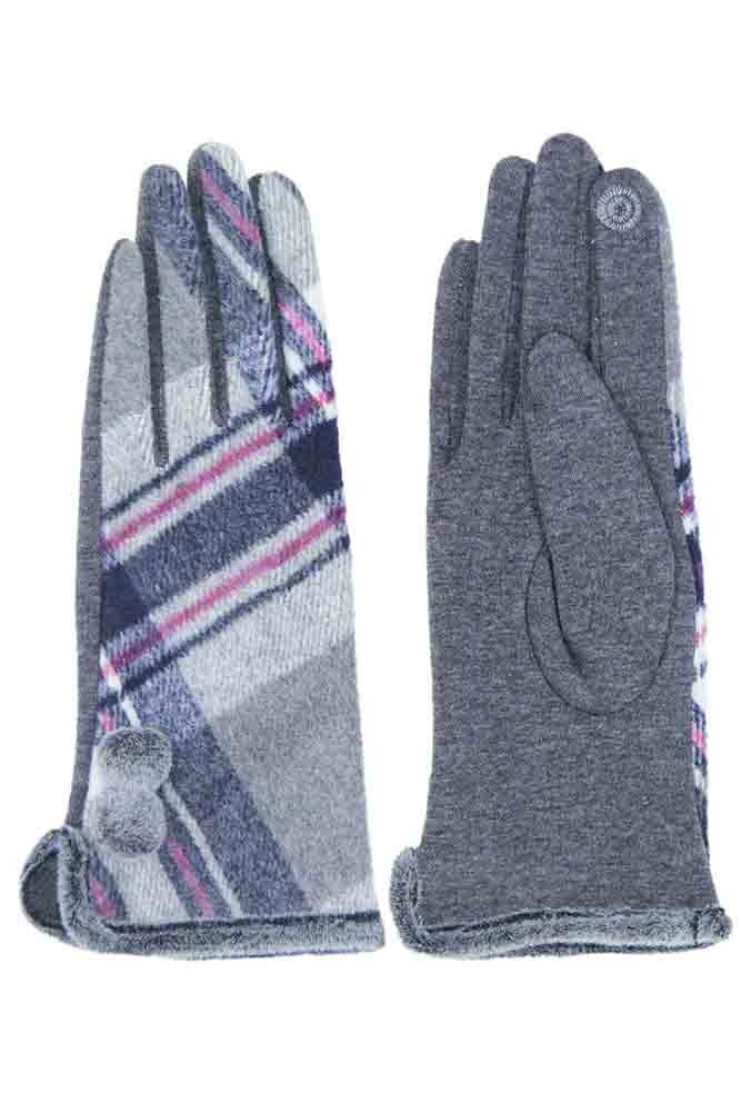 Hana - Wholesale Gloves - Women's - Plaid and Check Smart Touch Gloves4