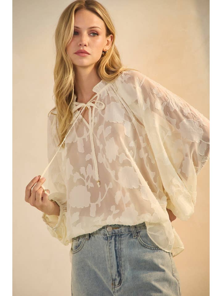 Oddi - Wholesale Blouse - Women's - Sheer Jacquard Blouse7
