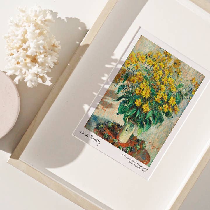 Sugar & Canvas - Wholesale Art Print - Monet Jerusalem Artichoke Flowers 1880 Vintage Art Print N172