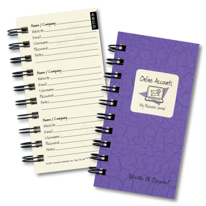 Journals Unlimited - Wholesale Journal/Diary - Mini - Password Journal (Color) *DISCONTINUED
