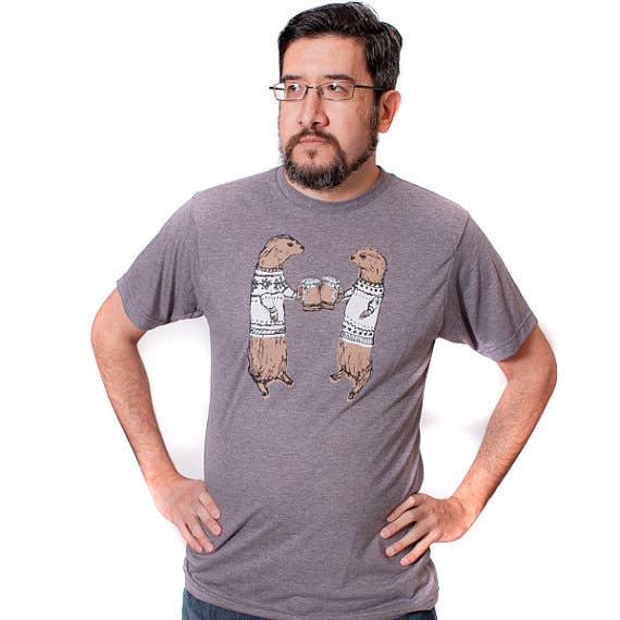 Otters: Unisex Tee Holiday Beer Juletrøje for engroshandel hos Megan Lee Designs