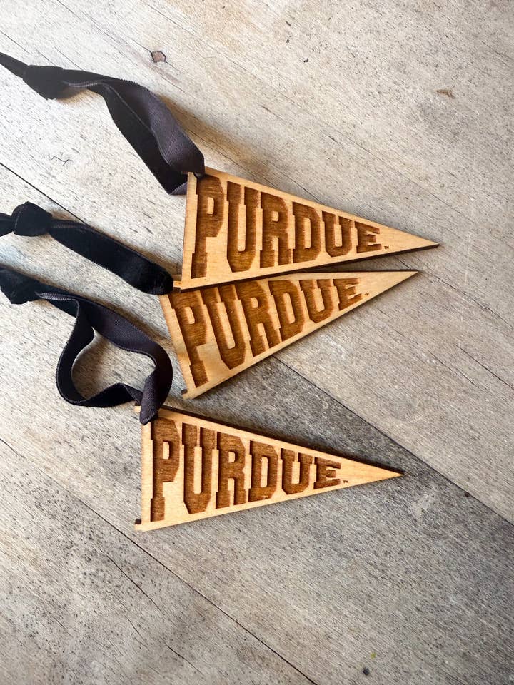 Purdue Pennant Ornament for wholesale by Left Grain