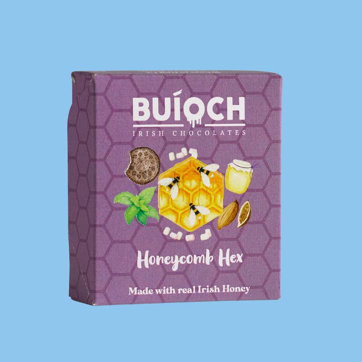 BuÃoch Irish Chocolates - Wholesale Chocolate Covered Sweets - Cookies & Cream Honeycomb Hex - Milk Chocolate