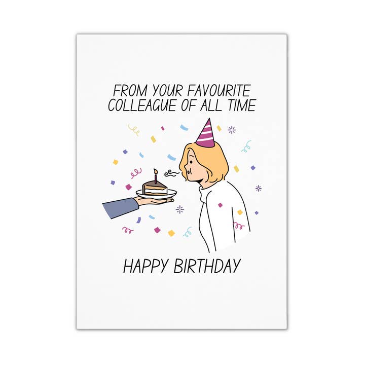 Unique Funny Birthday Card - Fav Colleague for wholesale by Smirk & Scribble