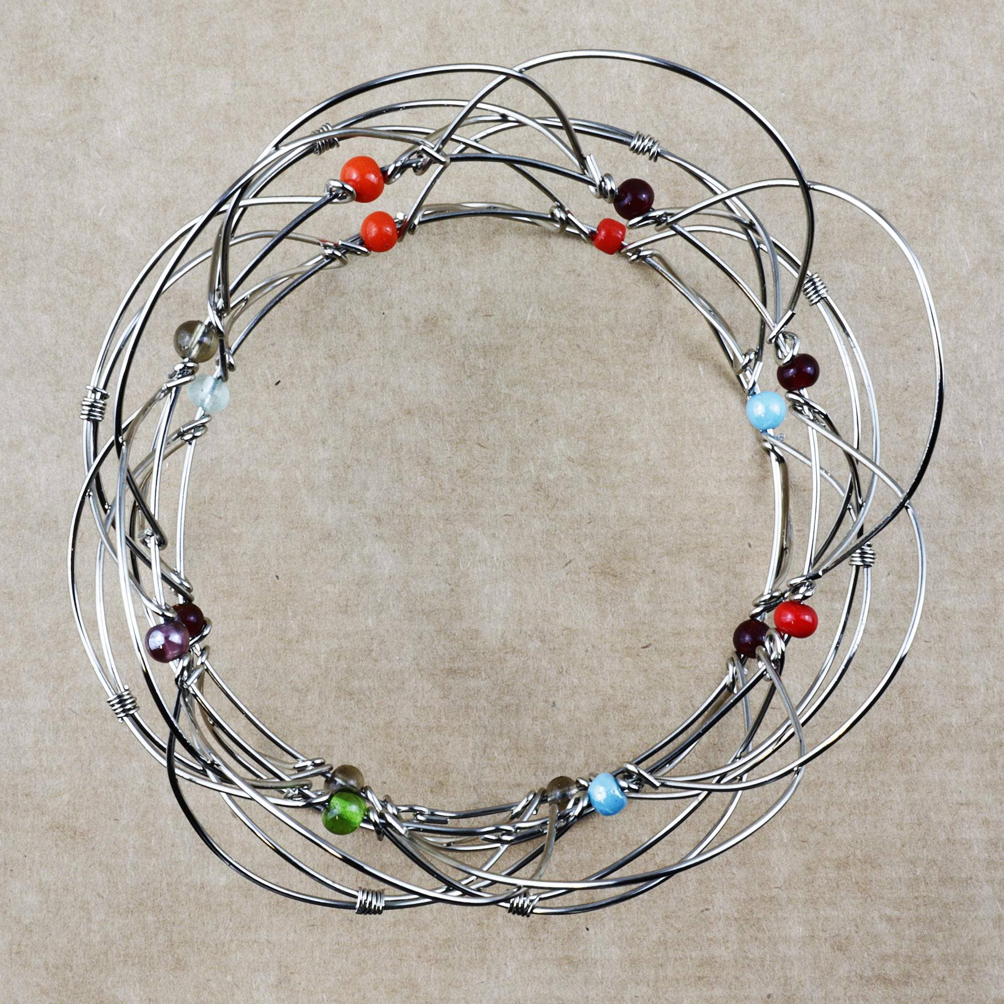 Tribal Trade GmbH - Wholesale Dream Catcher - 4D Mandala small wire mesh silver colorful Flower of Life7