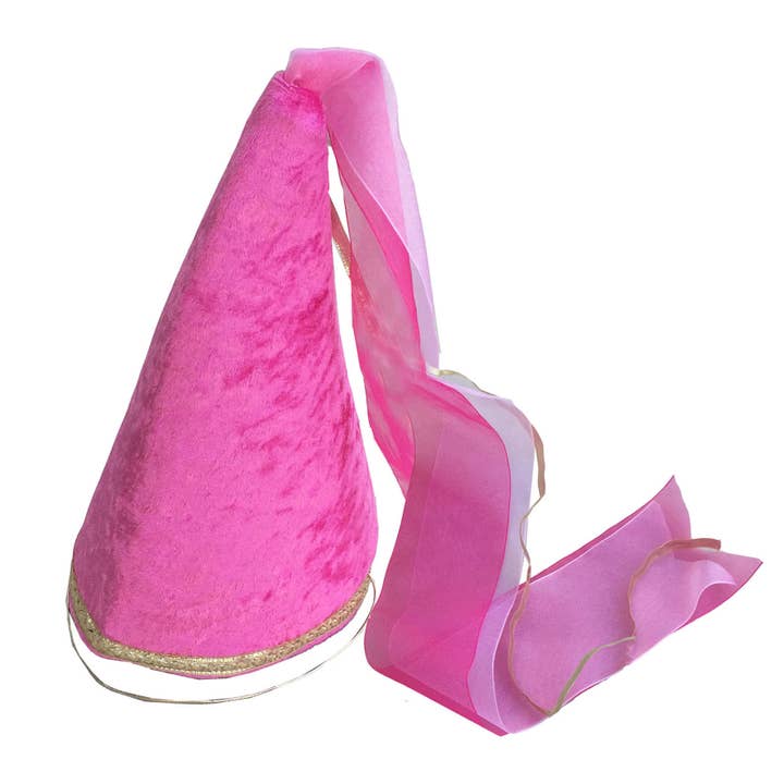 KALID MEDIEVAL - Venta al por mayor Disfraz - Niños - TERCIOPELO ROSA CON CORONA DE CONO DE HADAS - ST391