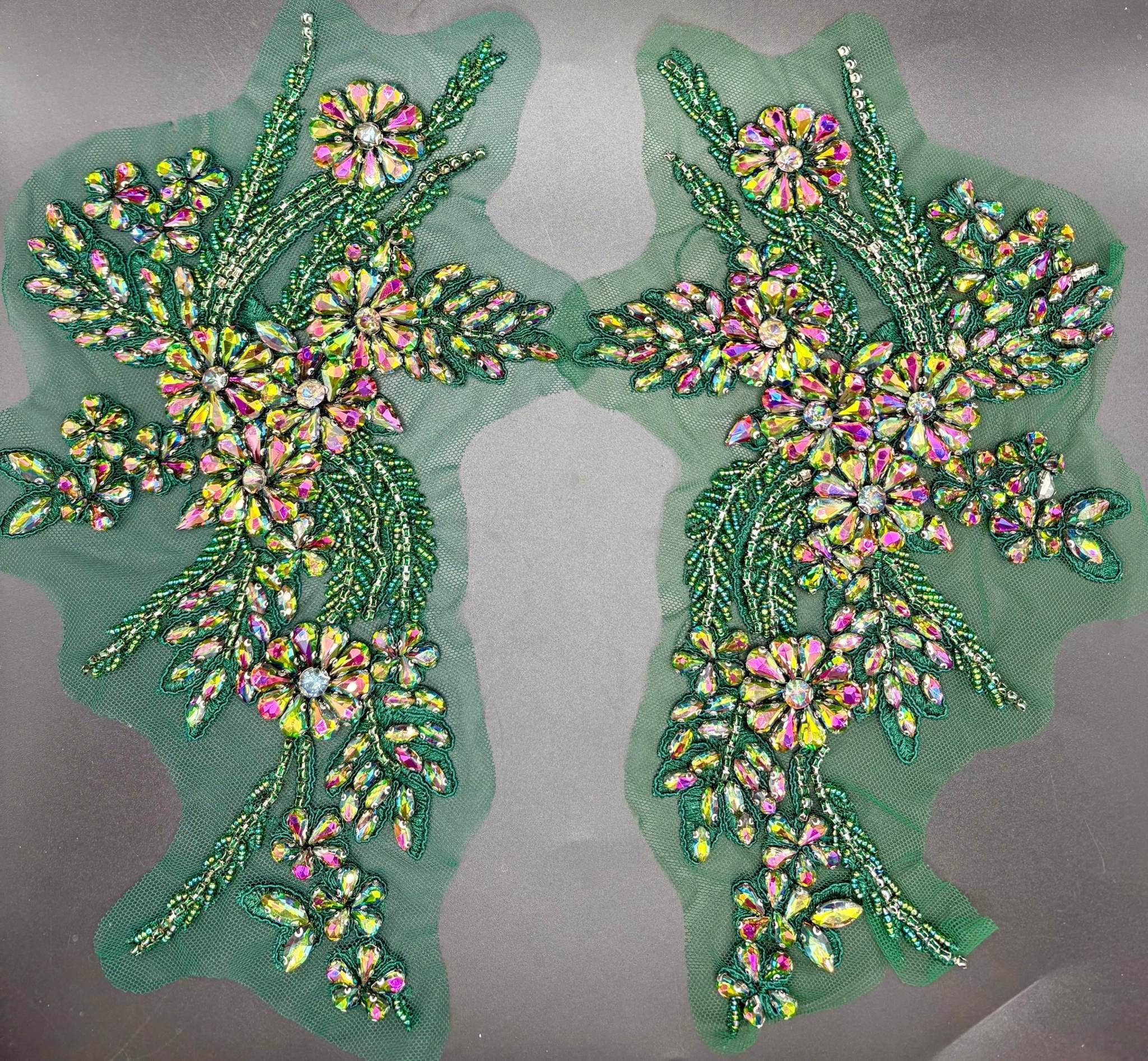 Appliques with Glitz - Wholesale Patch - Rhinestone Applique Pair (Various Colors)14