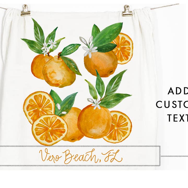 Honey Brush Design® - Wholesale Tea Towel - Oranges Tea Towel3