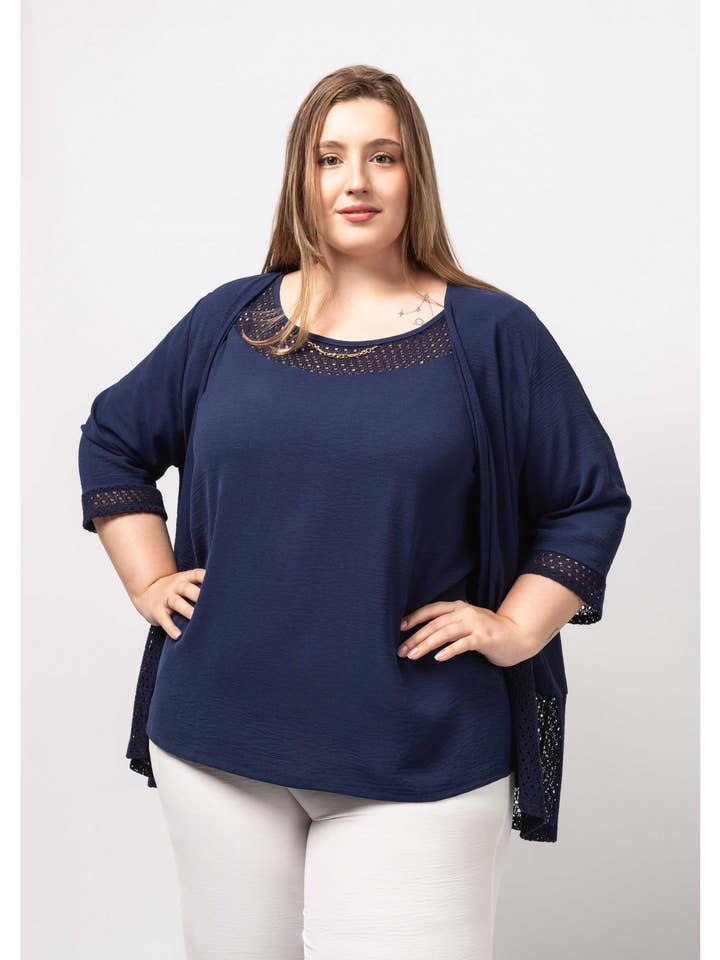 252020 - Set in tessuto liscio Collezione Primavera Estate Taglie Forti per la vendita all'ingrosso da parte di Teresa Cardoso Oliveira