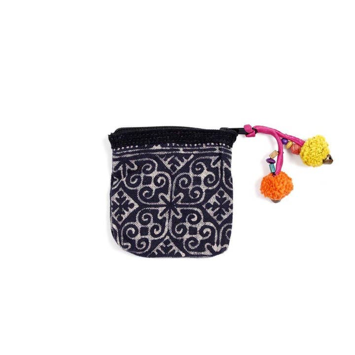 Lumily - Wholesale Coin Purse - Women's - Oasis Batik Coin Purse with Poms | Limited Edition- Thailand