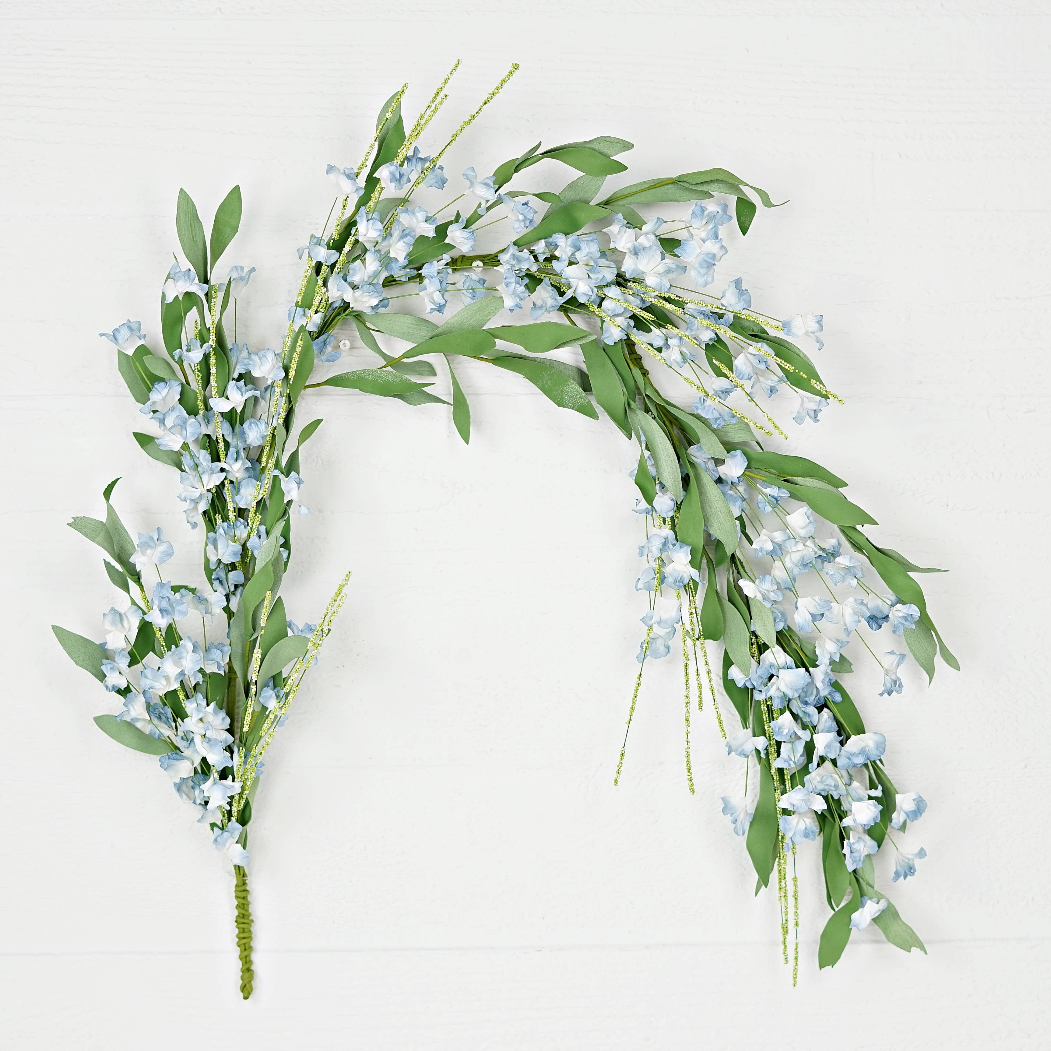 Impressive Enterprises, Inc. - Wholesale Artificial Flowers - 35111- 4ft Garland-Blue Cream Mountain Flowers2