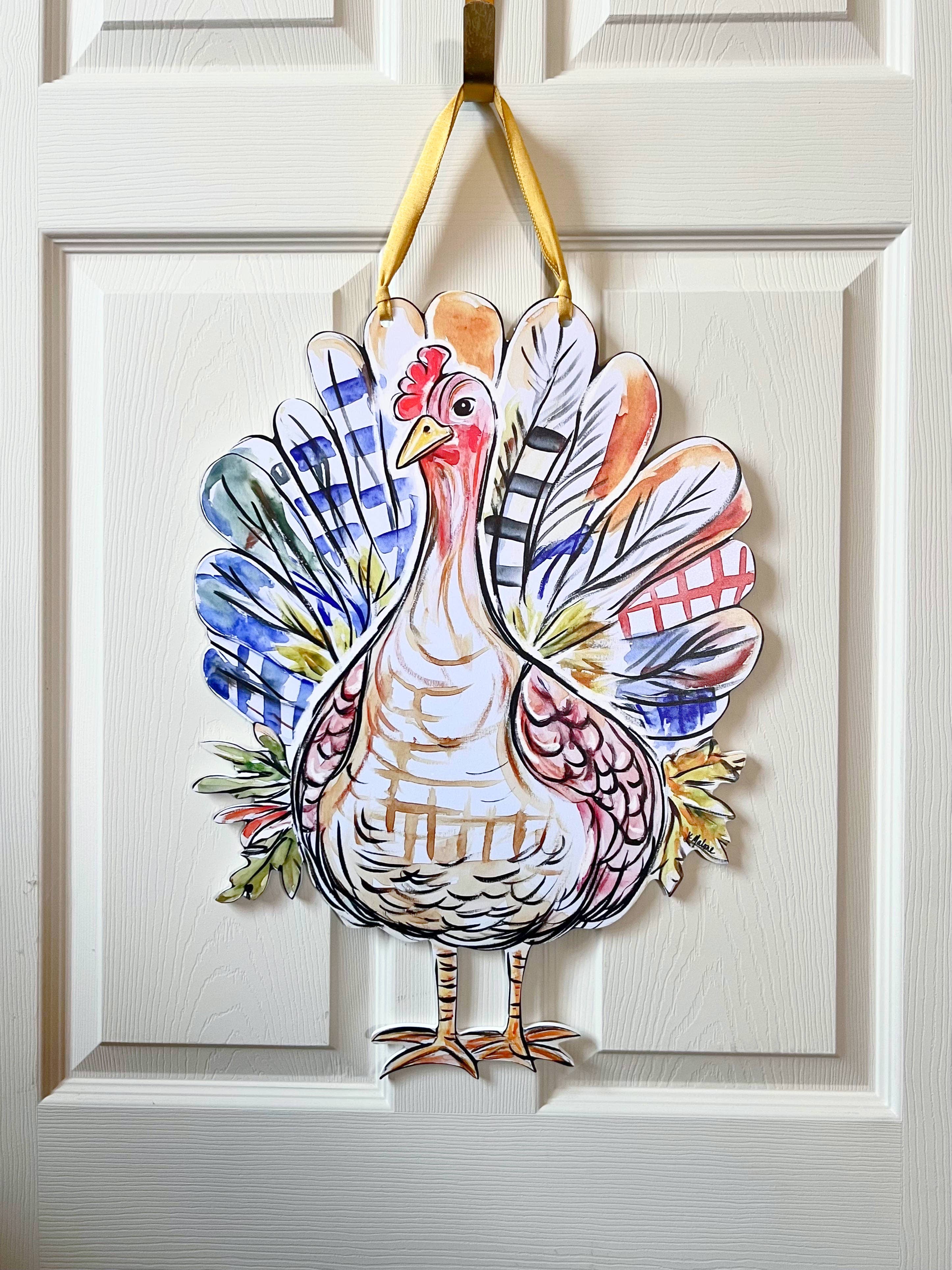 Home Malone - Wholesale Door Hanger - Patchwork Turkey Door Hanger-Thanksgiving Friendly Fun Decor4