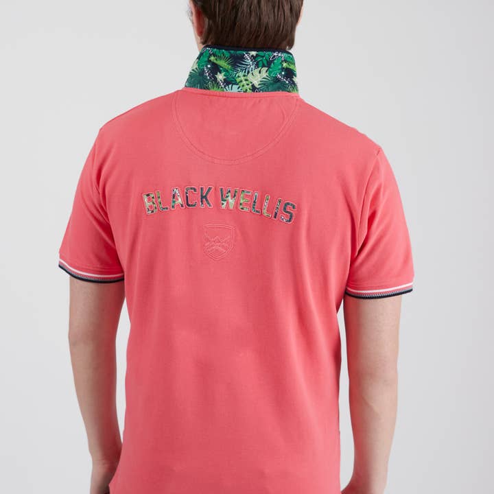 VIRTUAL JUNGLE Kurzarm-Poloshirt für den Großhandel von Black Wellis