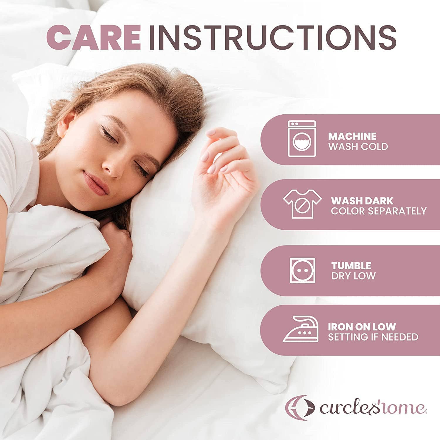 White Circles Home Cotton Zippered Pillow Protector for wholesale on Faire3