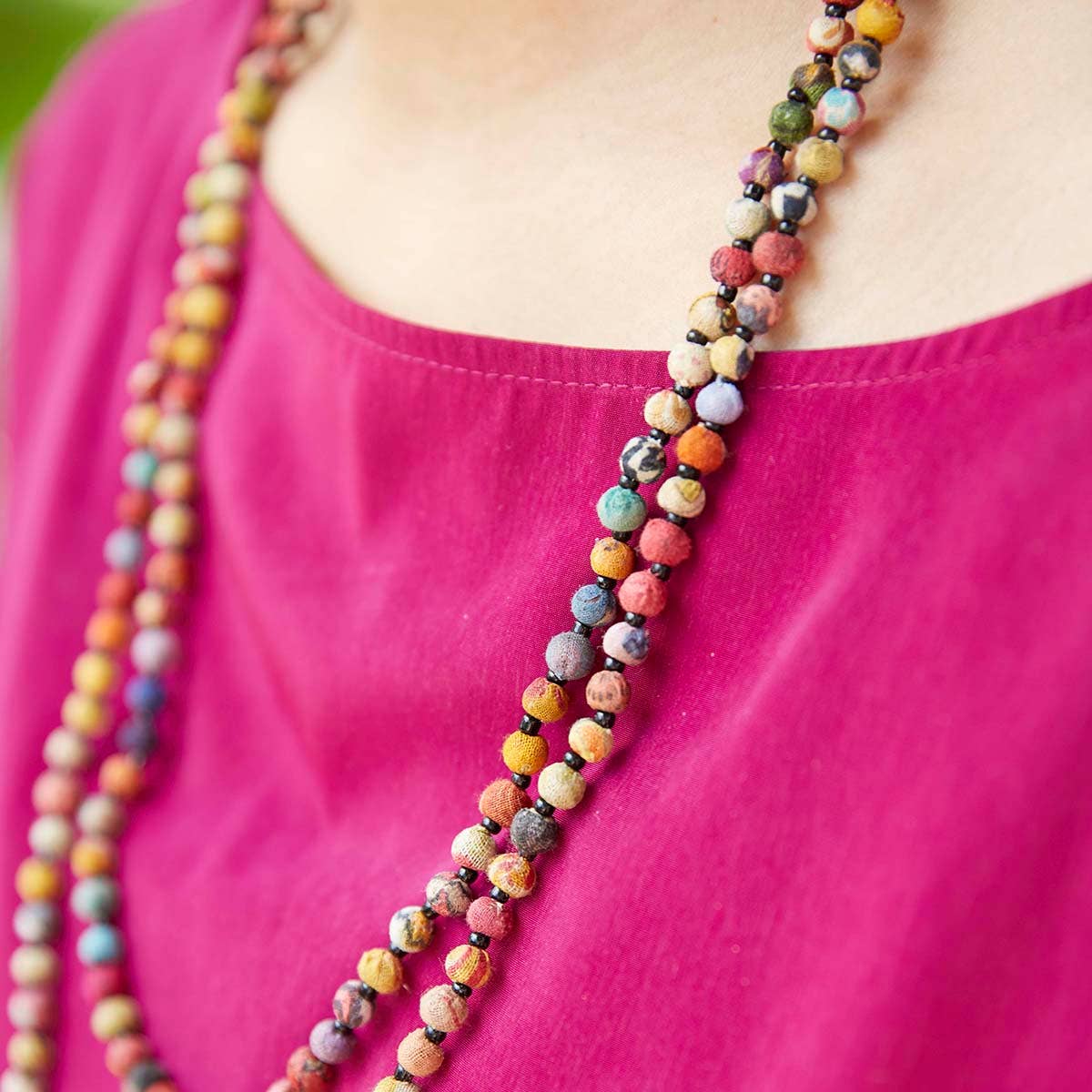 WorldFinds - Wholesale Beaded/Pearl Necklace - Kantha Bead Long Necklace8