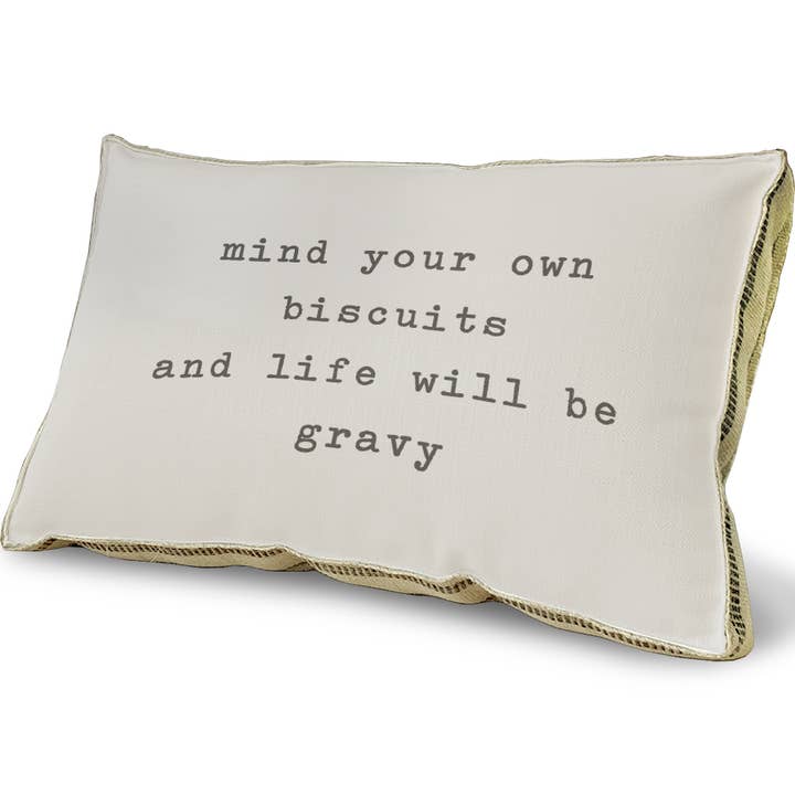 23" x 15" - Decorative Pillow - Mind Your Own Biscuits for wholesale by SPLASHWORKS