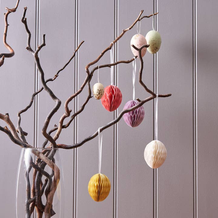 We Love Seasons Ltd - Wholesale Ornament set - Purple Hanging Paper Easter Eggs (Set of 4)1