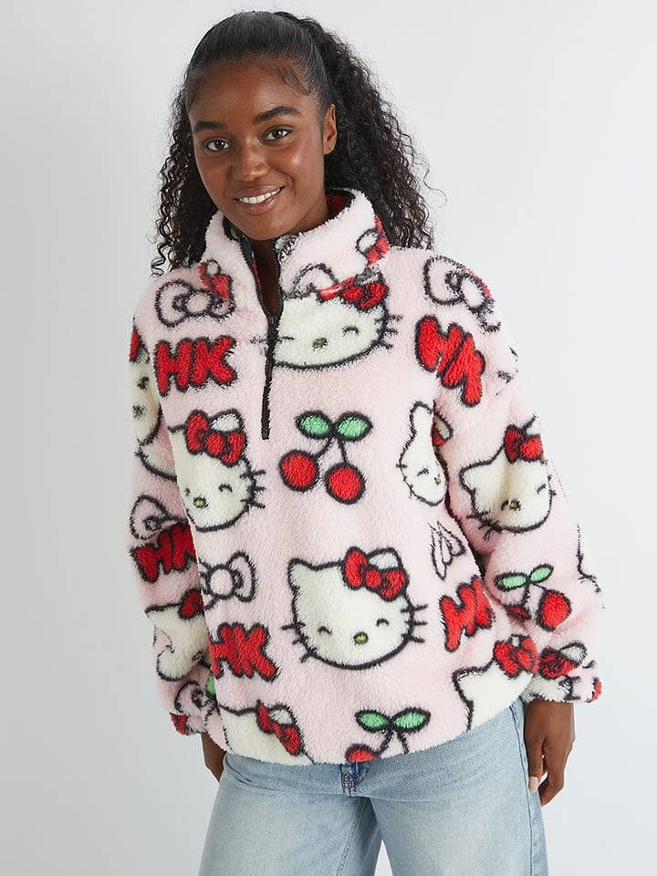 Hello Kitty x Skinnydip Cherry Longline Fleece for wholesale by Skinnydip London