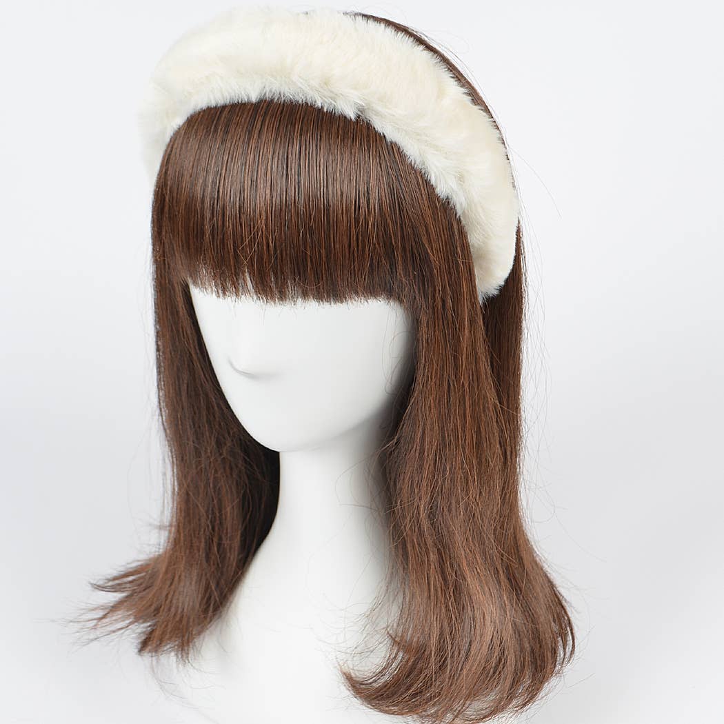 3AM BY H&D ACCESSORIES – wholesale Fashion headband – women's – Solid Faux Fur Headband5