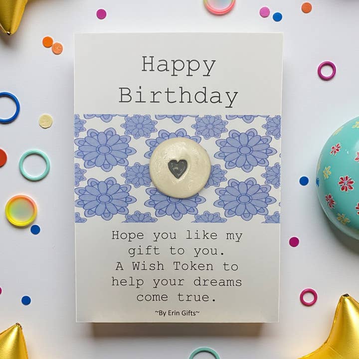 Gelukkige verjaardag Keramische zakmunt, zakknuffel en kaart voor wholesale door By Erin Cards and Gifts Ltd