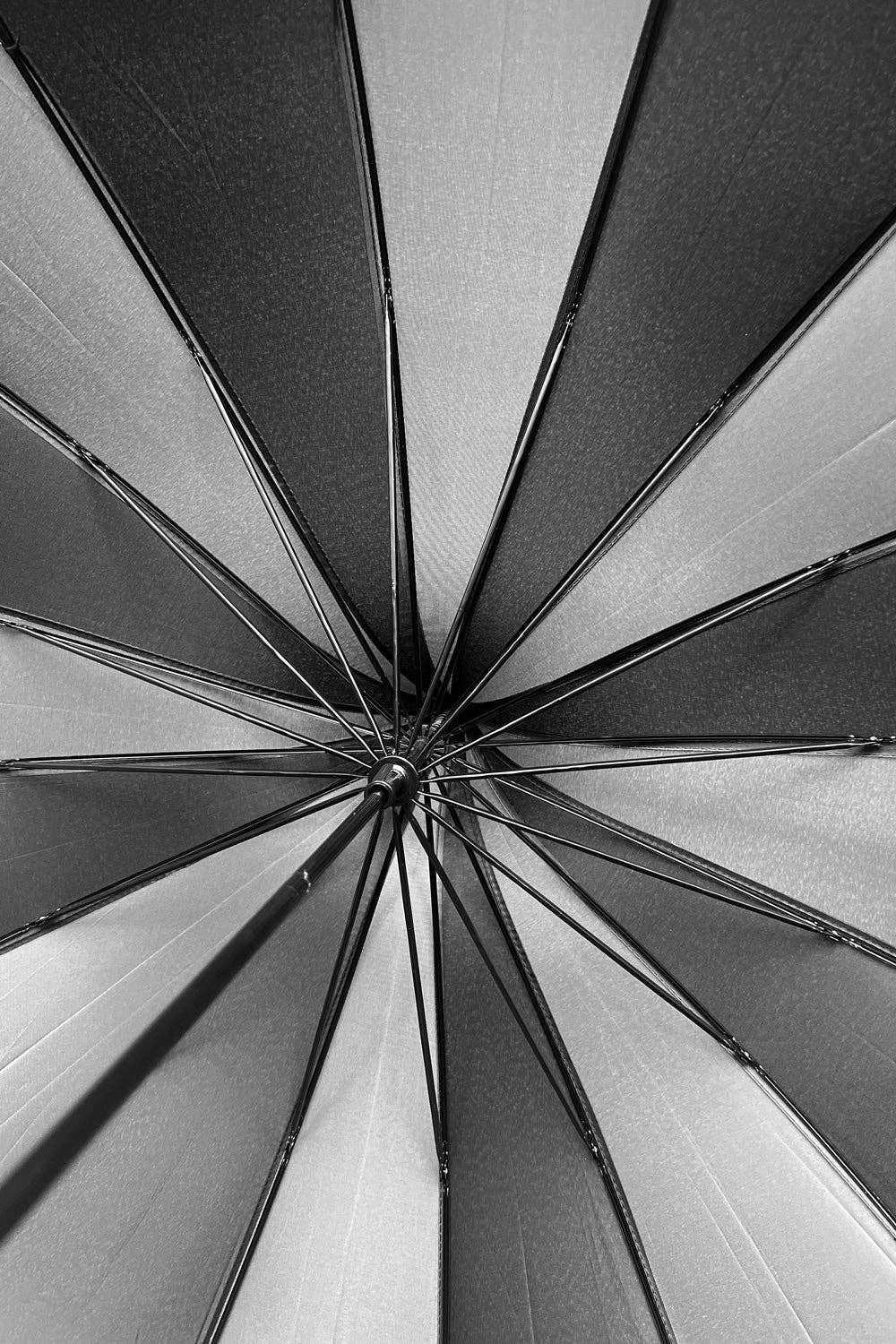 vampirefreaks - Wholesale Umbrella - Unisex - Batwing Pagoda Umbrella [BLACK/GRAY STRIPED]5