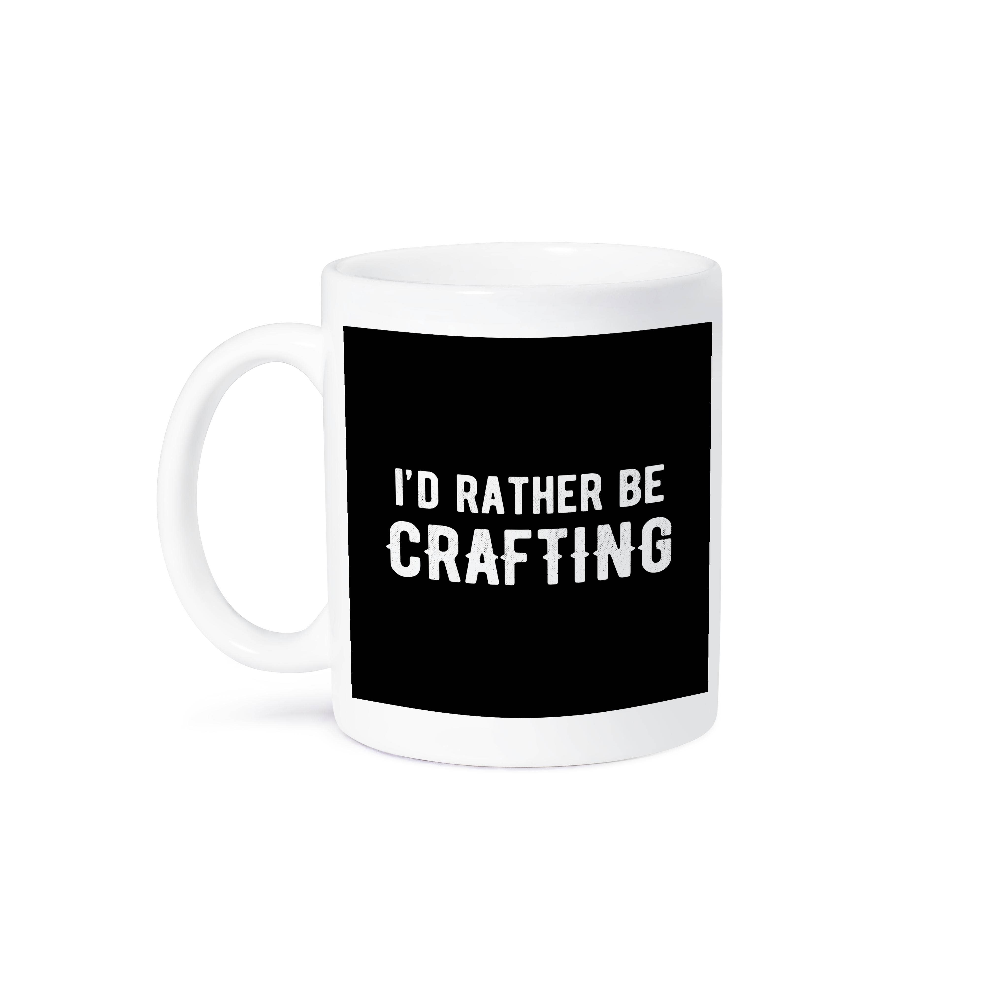 3dRose – wholesale Coffee mug – 3dRose, Id rather be crafting. White lettering on black background., Mug8