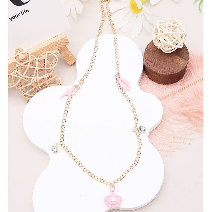 Diacly - Wholesale Pendant/Charm Necklace - 12pk Ocean Theme Starfish Shell Chain Necklace