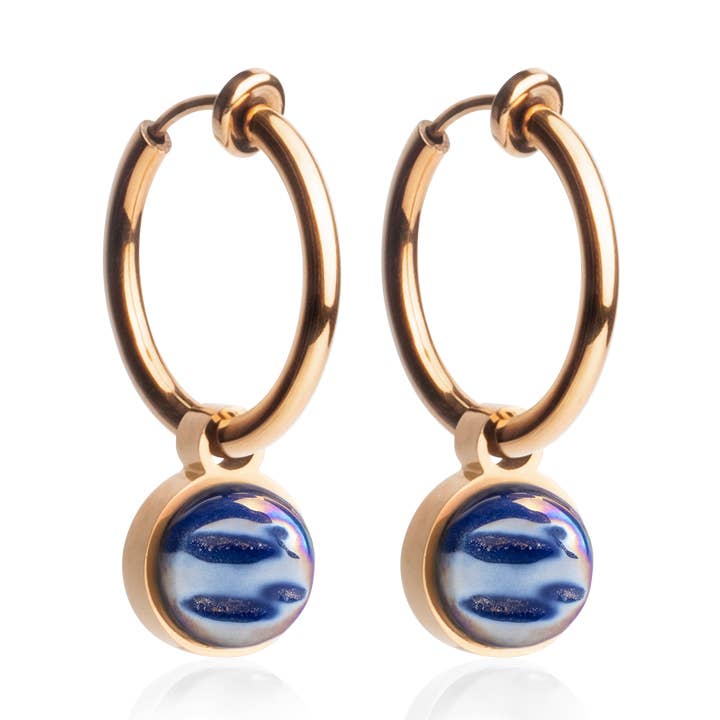 Auriculares Mix & Match com pendente • rosé/azul meia-noite • 18 mm por atacado de ALEXASCHA