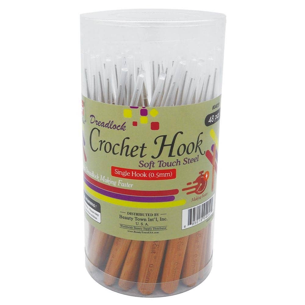 KT Supply – Durag/touca de caracóis - Unissexo por atacado – Gancho Único para Dreadlock de Crochê 0,5 mm - 48 Unidades/Frasco0