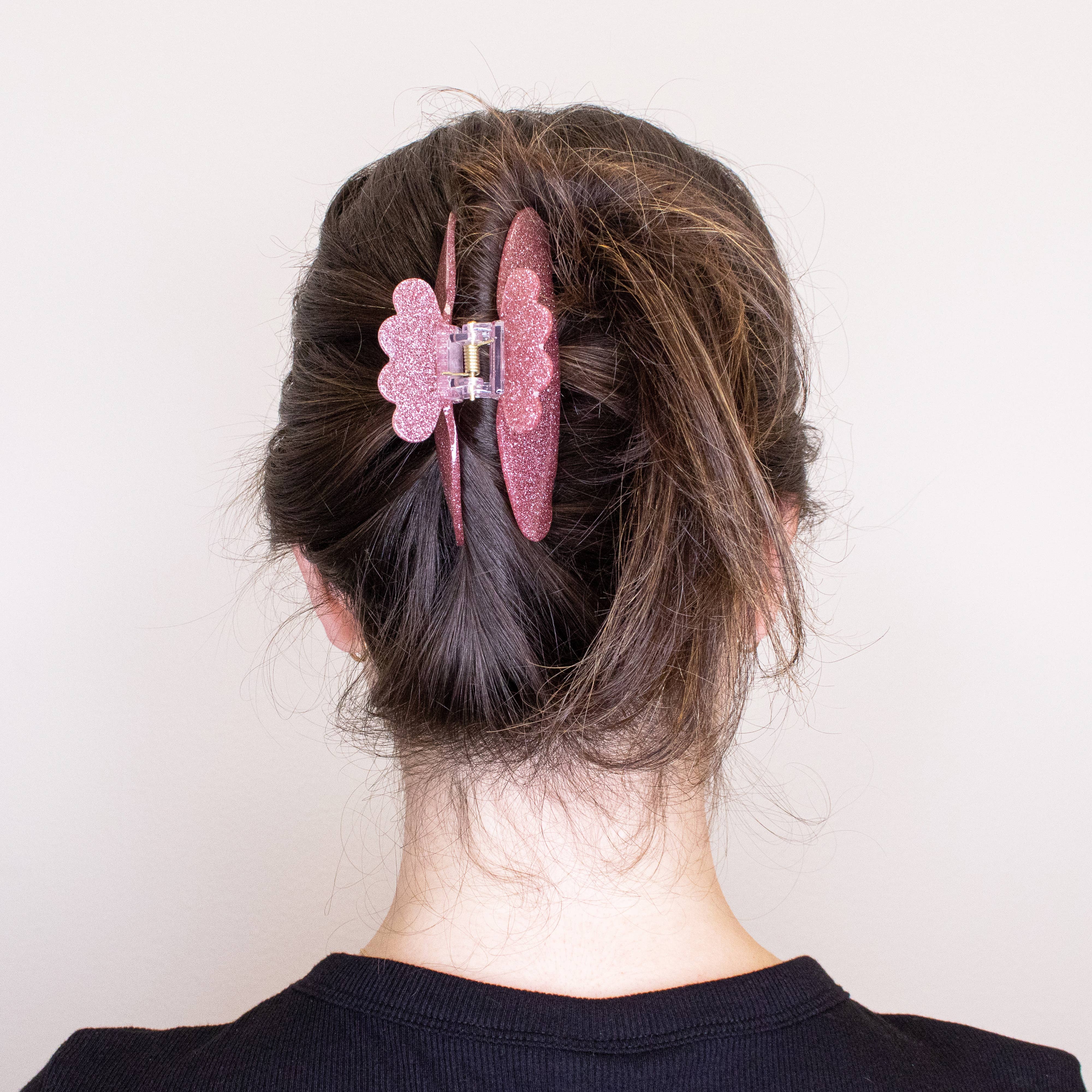 Frog Sac - Wholesale Hair Clip - Women's - Medium Round Glitter Hair Claw Clip10