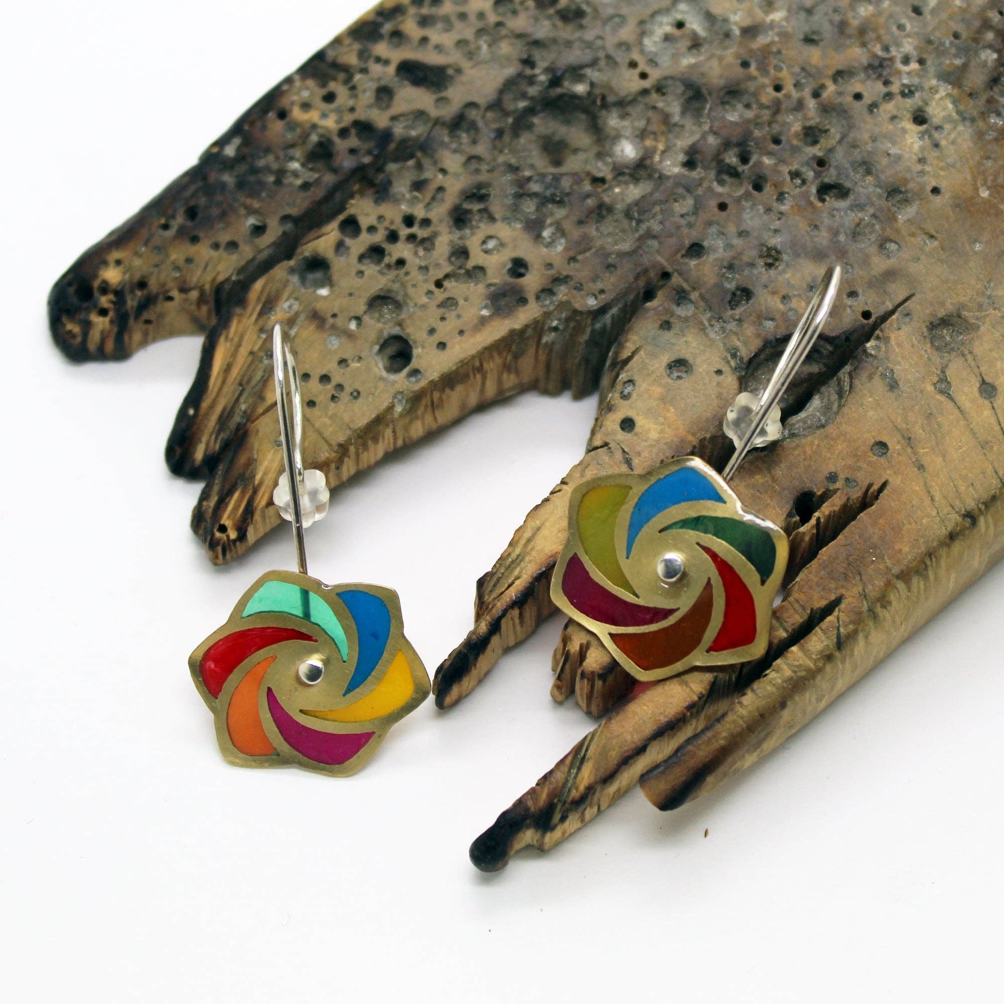 Plataica - Wholesale Dangle Earrings - Multicolor Grinder Earrings in Brass and 925 Silver4