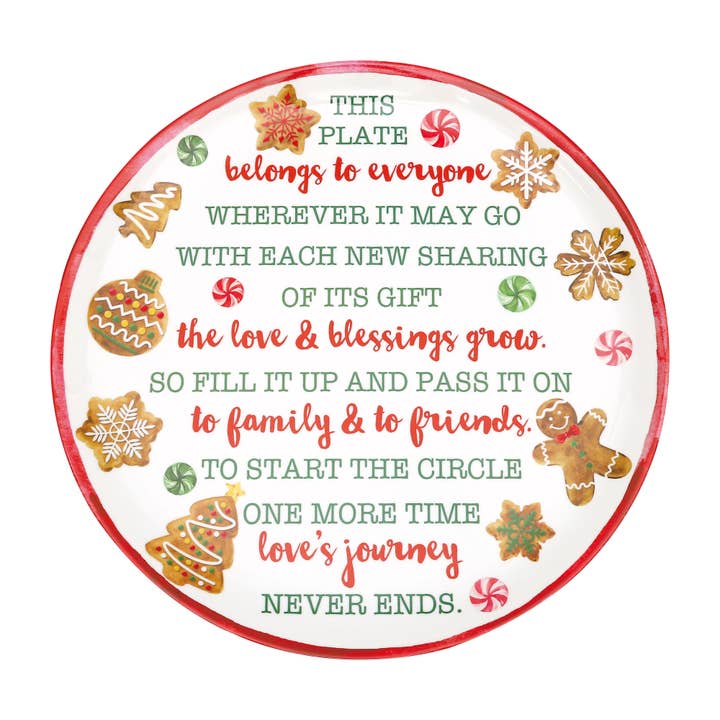 14" Gingerbread Man "The Giving Plate" Charger for wholesale by Supreme Housewares