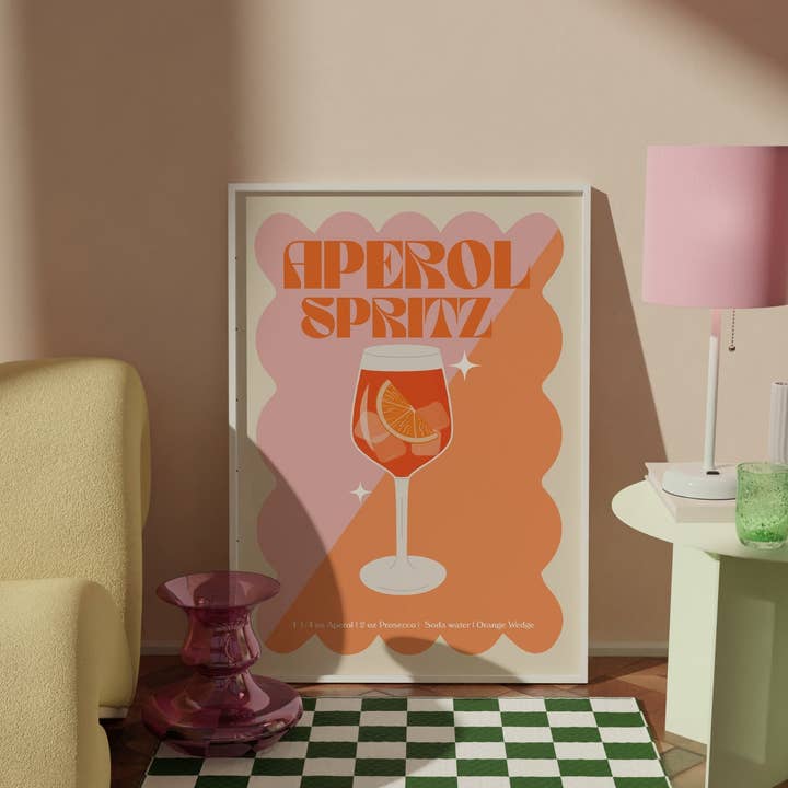 Impresión de cóctel Aperol Spritz para venta al por mayor de Moonshine Prints