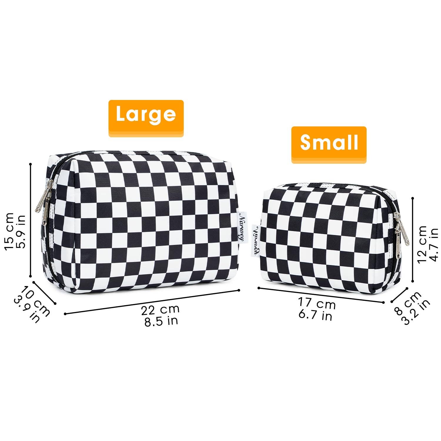 wandf - Wholesale Makeup/Cosmetic Bag - Checkered Makeup Bag Travel Cosmetic Bag Organizer Toiletry12
