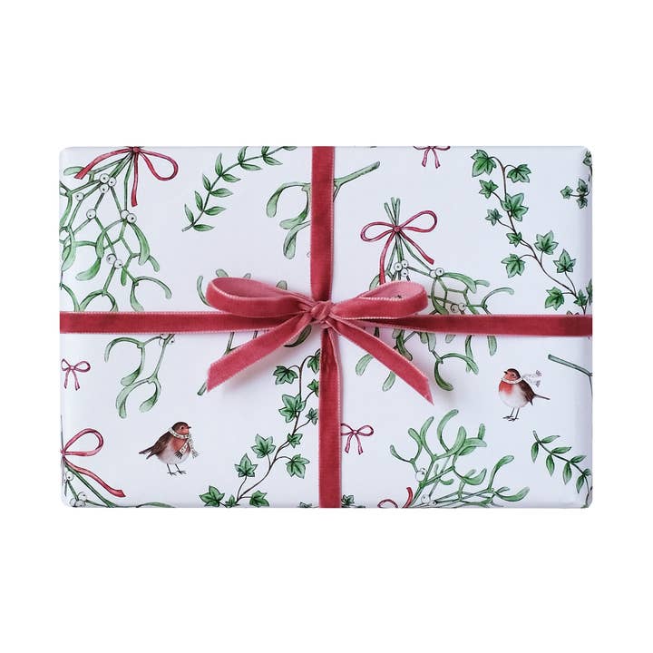 Mistletoe Christmas Wrapping Paper for wholesale by Lottie Murphy