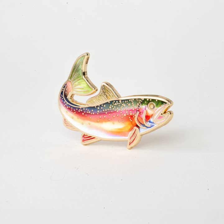 Rainbow Trout Enamel Pin - Wildlife Anglers & fishing lovers for wholesale by Happily Plants