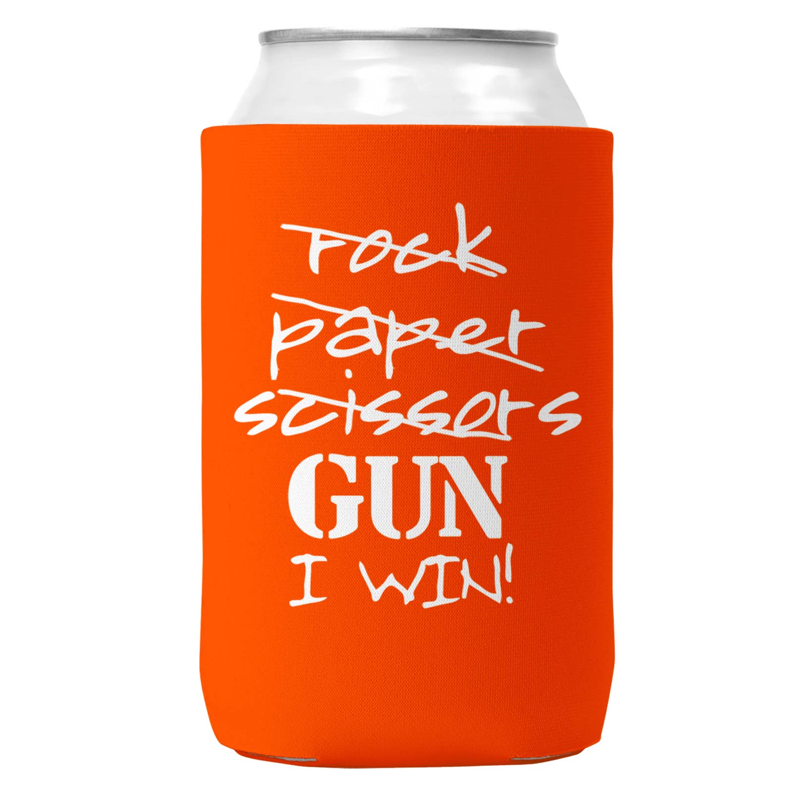 Wi-Wear - Wholesale Drink Huggers & Koozies - Rock Paper Scissors Gun Can Coozie/Cooler for 12oz Cans6