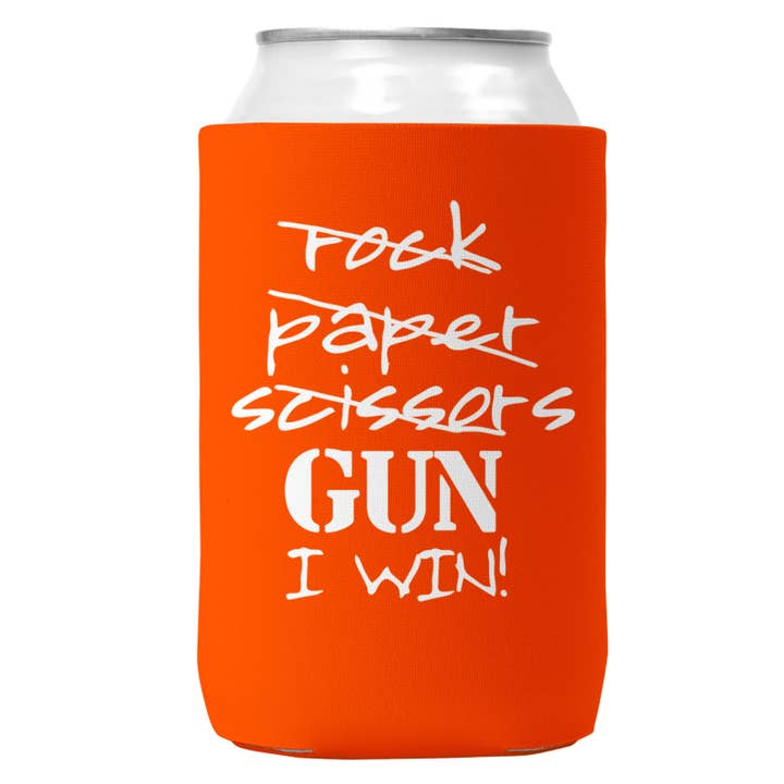 Wi-Wear - Wholesale Drink Huggers & Koozies - Rock Paper Scissors Gun Can Coozie/Cooler for 12oz Cans6
