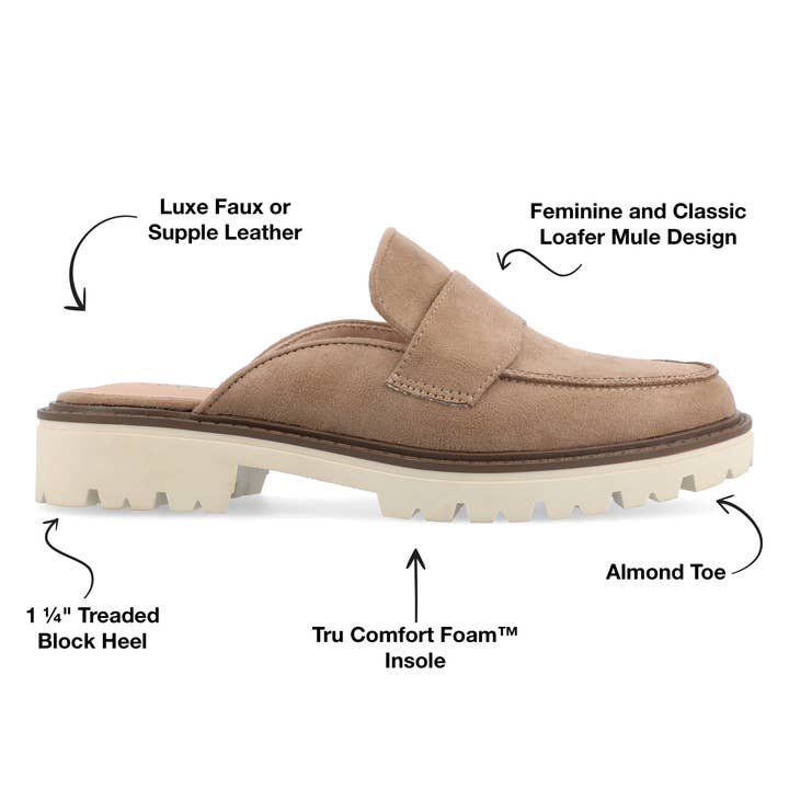 Journee - Wholesale Flats - Women's - Miycah Muled Loafer Flats In Faux Suede3