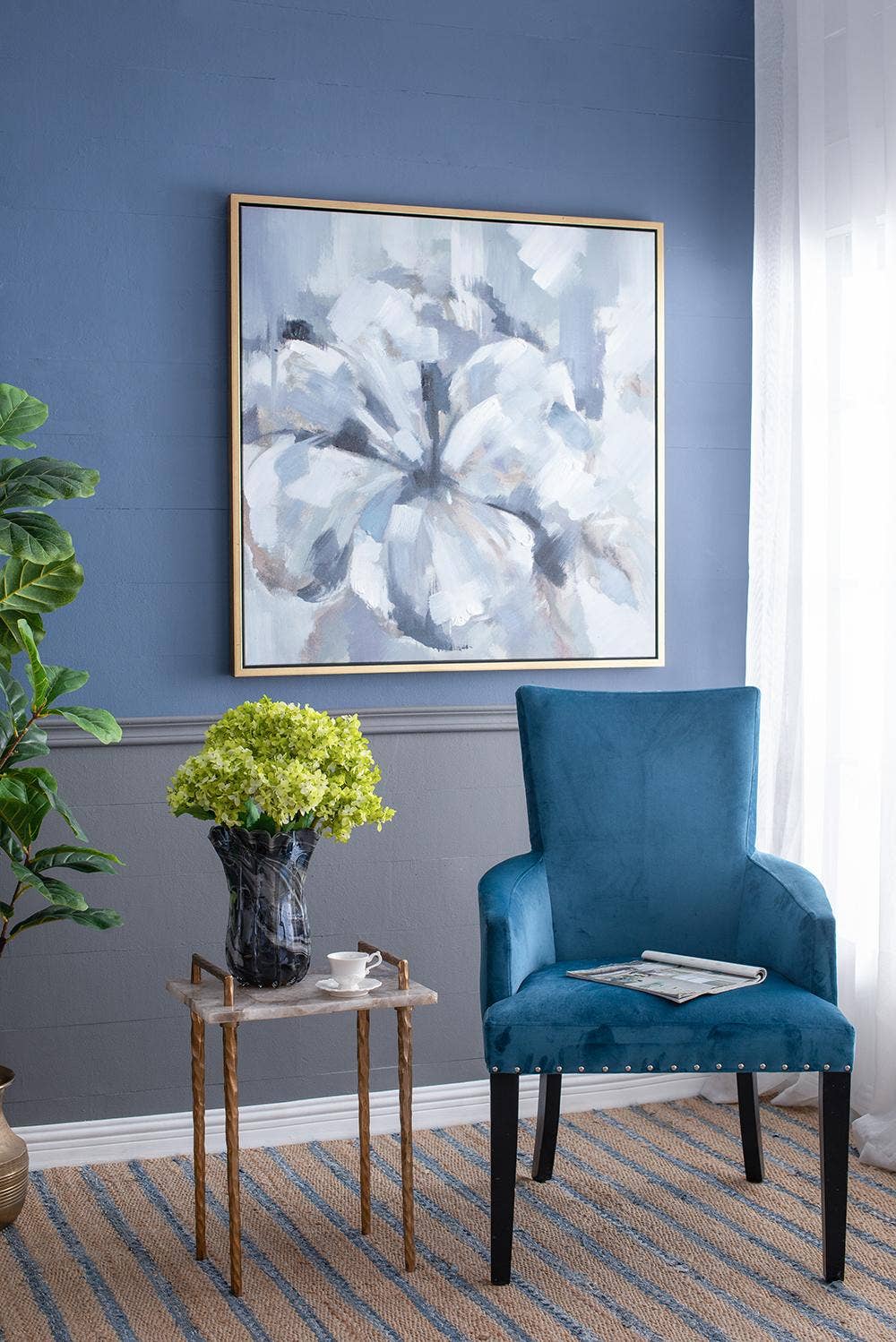 A&B Home Group Inc. - Wholesale Artificial Flowers - 9x6x34" French Hydrangea - Green6