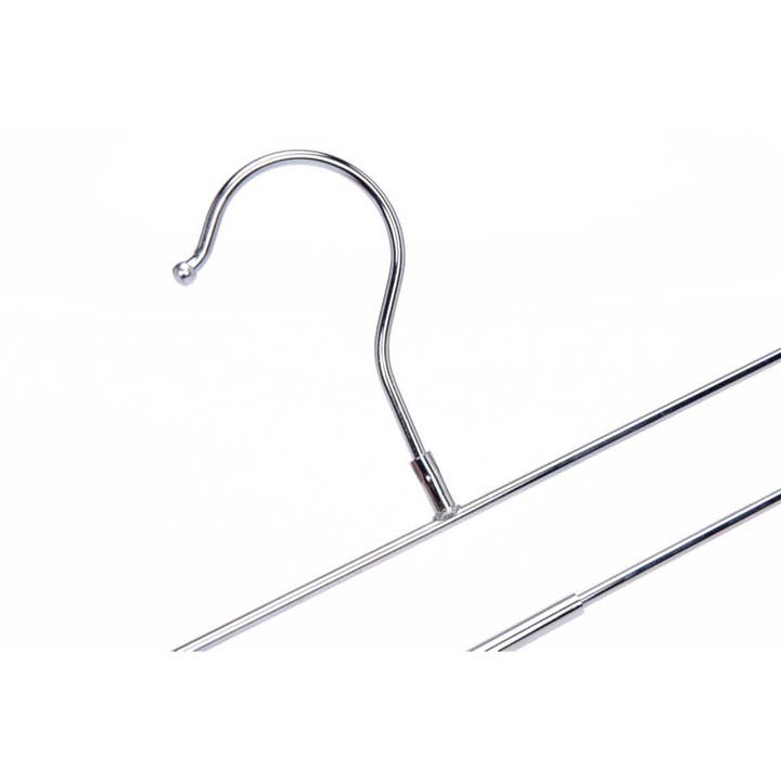 Quality Hangers - Wholesale Clothes Hangers - M063 Straight Hanger Swivel Hook Heavy Duty+Clips - 5-PACK