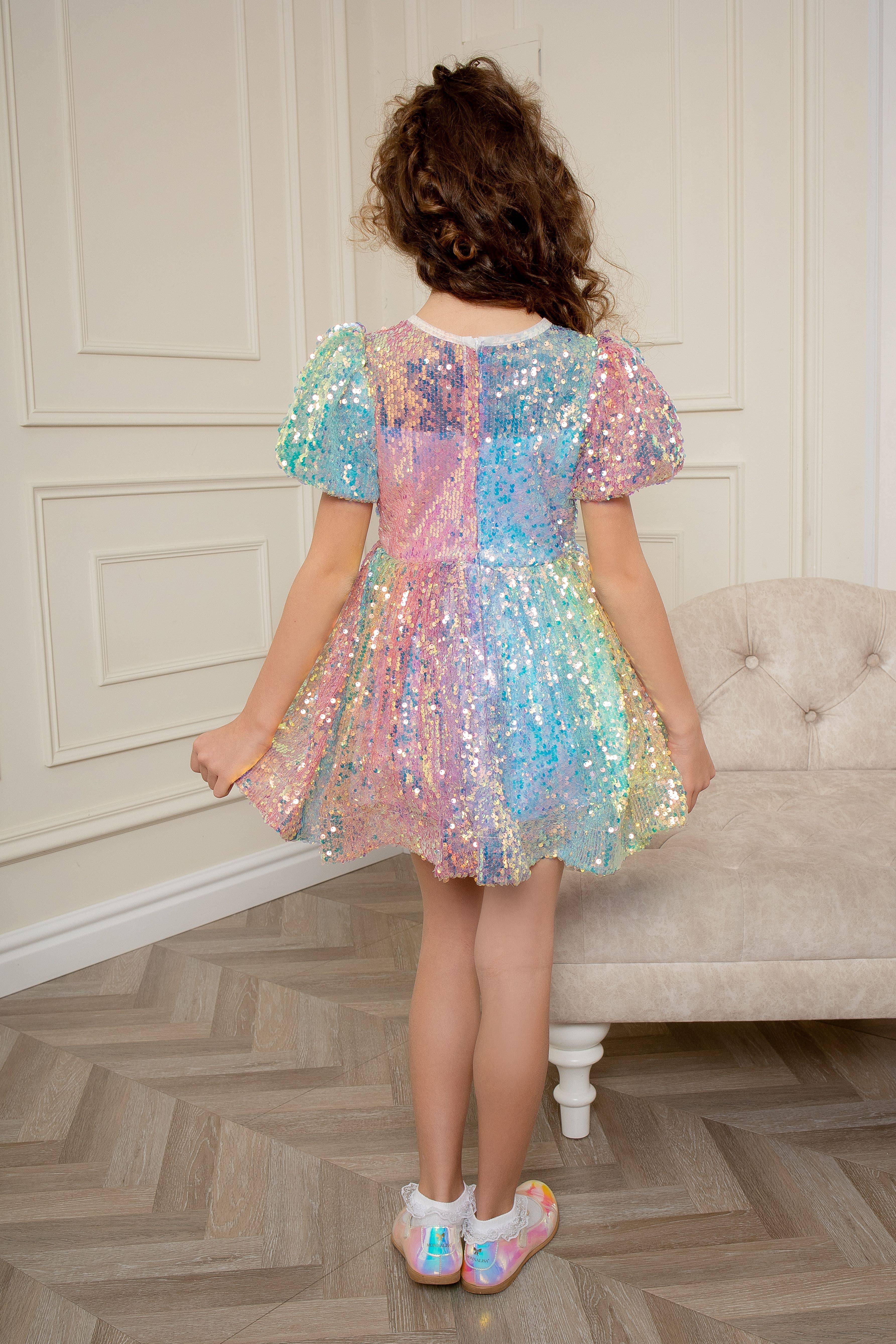 Sisters G Kids - Wholesale Dress - Kids - Girls Sequin Rainbow Dress4