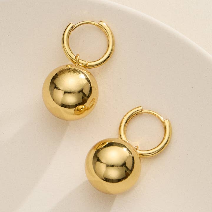 Gold-dip Ball Hoop Earrings | Timeless and Elegant Jewelry for wholesale by Frem