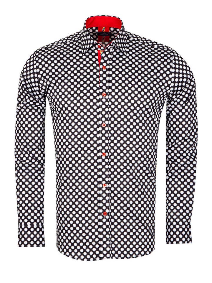 Black Polka Dot Print with Matching Handkerchief for wholesale by Makrom