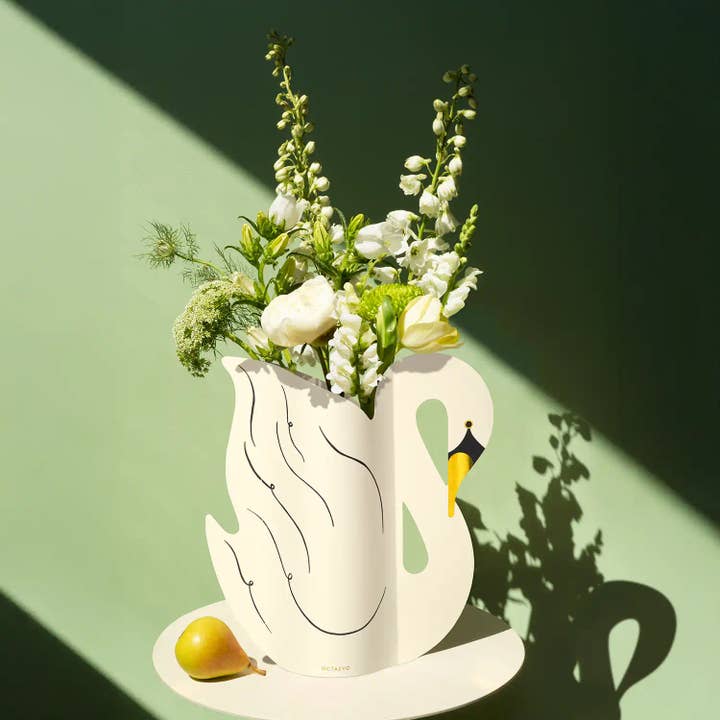 54 Celsius - Wholesale Vase - Octaevo Paper Vase Swan, Flower vase from waterproof paper1