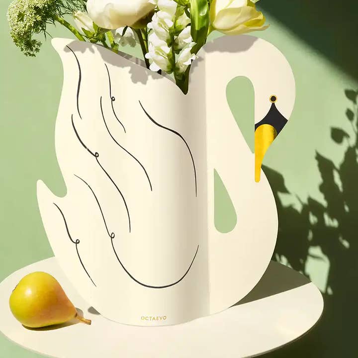 54 Celsius - Wholesale Vase - Octaevo Paper Vase Swan, Flower vase from waterproof paper0